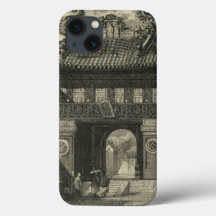 Aziatische imperiale tempel in zwart-wit Case-Mate iPhone case