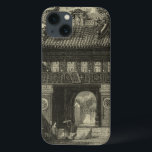 Aziatische imperiale tempel in zwart-wit Case-Mate iPhone case<br><div class="desc">Bezoekers verzamelen zich voor deze Aziatische keizertempel,  klaar om binnen te komen. De verbluffende afdruk wordt in zwart-wit gemaakt,  zodat het hele stuk een oud uiterlijk krijgt dat nabootst op het moment dat het wordt afgebeeld. Doe dit vandaag op je muur en geniet van!</div>