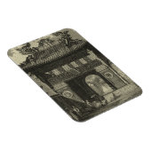 Aziatische imperiale tempel in zwart-wit magneet (Rechterzijde)