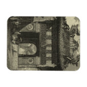 Aziatische imperiale tempel in zwart-wit magneet (Horizontaal)
