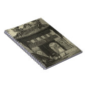 Aziatische imperiale tempel in zwart-wit notitieboek (Rechterzijde)