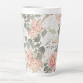Aziatische Invloed Blush Pink Peony Flowers Jouw n Latte Mok (Voorkant)