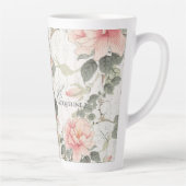 Aziatische Invloed Blush Pink Peony Flowers Jouw n Latte Mok (Rechts)