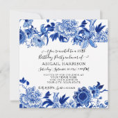 Aziatische Invloed Chinoiserie Bloemige Verjaardag Kaart (Voorkant)