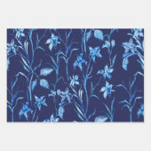 Aziatische Invloed Chinoiserie Marine Blauw Wit Bl Inpakpapier Vel (Voorkant 3)