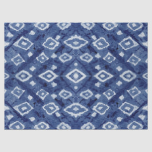 Aziatische Invloed Shibori Tie Dye Indigo Blauw Wi Tissuepapier