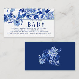 Aziatische invloedssfeer Baby Blauwe Floral Boeken Informatiekaartje