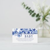 Aziatische invloedssfeer op blauw vogelpapier informatiekaartje (Staand voorkant)