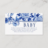 Aziatische invloedssfeer op blauw vogelpapier informatiekaartje (Voorkant)