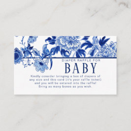 Aziatische invloedssfeer op blauw vogelpapier informatiekaartje