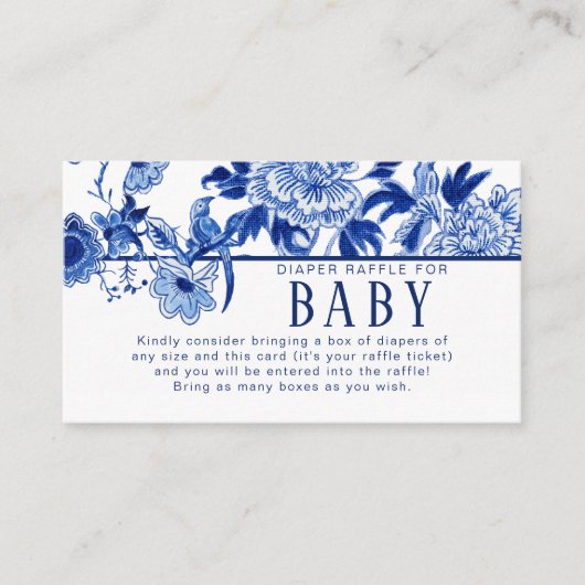 Aziatische invloedssfeer op blauw vogelpapier informatiekaartje (Voorkant)