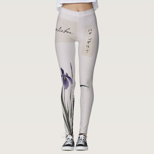  Aziatische Iris Flowers over de Leggings van de D (Voorkant)