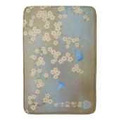 Aziatische Ivoorbloesem blauwe vogels "Geschenk va Badmat (Voorkant Verticaal)