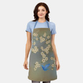 Aziatische Ivoorbloesem blauwe vogels "Geschenk va Schort (Gedragen)