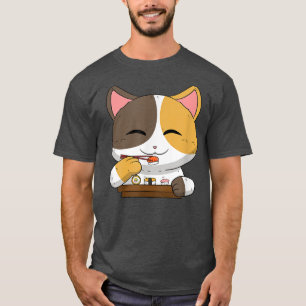Aziatische Japanners eten sushi Suhsi Kat Pets Ca T-shirt