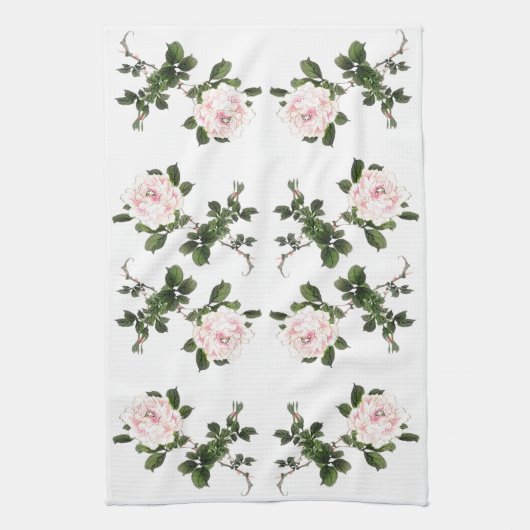 Aziatische Japanse Roos bloemen Bairei Kitchen Tow Theedoek (Verticaal)