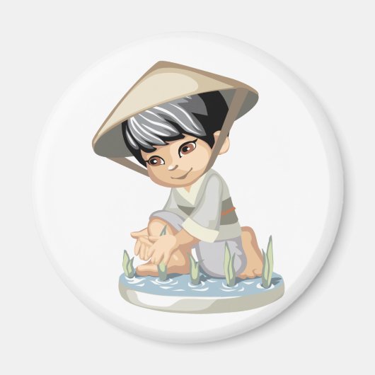 Aziatische jongen magneet (Voorkant)