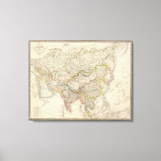 Aziatische kaart canvas afdruk (Voorkant)