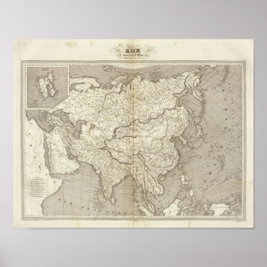 Aziatische kaart poster (Voorkant)