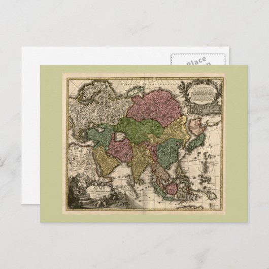 Aziatische kaart uit 1700 (Voorkant / Achterkant)