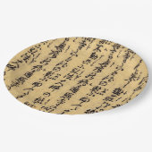 Aziatische kalligrafie op Antiek papier Papieren Bordje (Gekanteld)