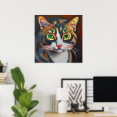 Aziatische kat poster (Thuiskantoor)