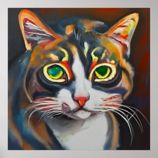 Aziatische kat poster (Voorkant)