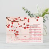 Aziatische kersenbloesem-doucheuitnodiging kaart (Staand voorkant)