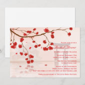 Aziatische kersenbloesem-doucheuitnodiging kaart (Voorkant / Achterkant)