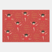 Aziatische kerstballerina personaliseren inpakpapier vel (Voorkant 2)
