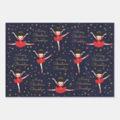 Aziatische kerstballerina personaliseren inpakpapier vel (Voorkant)