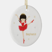 Aziatische kerstballerina personaliseren keramisch ornament (Rechts)
