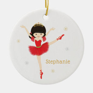 Aziatische kerstballerina personaliseren keramisch ornament