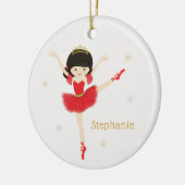 Aziatische kerstballerina personaliseren keramisch ornament (Links)