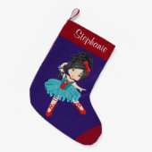 Aziatische Kerstmis Ballerina met klein kerstfeest Kleine Kerstsok (Voorkant (Hangend))