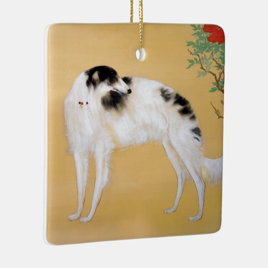 Aziatische kerstversiering Borzoi Keramisch Ornament (Rechts)