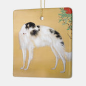 Aziatische kerstversiering Borzoi Keramisch Ornament (Links)