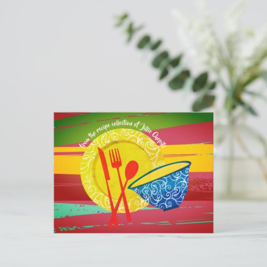 Aziatische keuken keeper kookboek receptenkaart briefkaart (Staand voorkant)