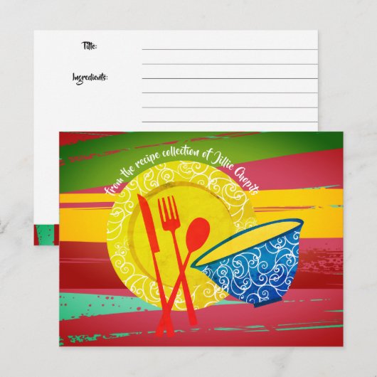 Aziatische keuken keeper kookboek receptenkaart briefkaart (Voorkant / Achterkant)