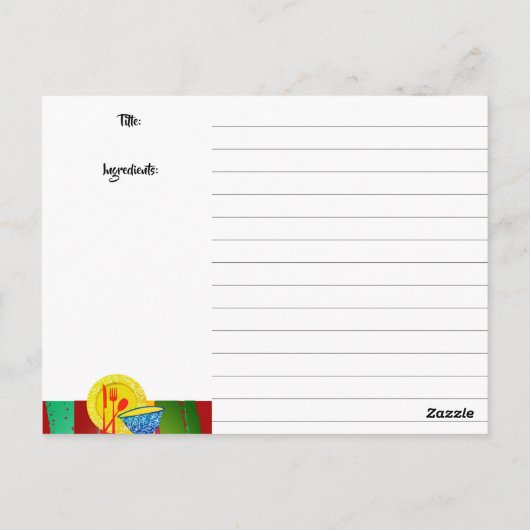 Aziatische keuken keeper kookboek receptenkaart briefkaart (Achterkant)