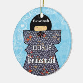 Aziatische Kimono Birdesmaid geeft roze veranderin Keramisch Ornament (Links)