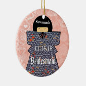 Aziatische Kimono Birdesmaid geeft roze veranderin Keramisch Ornament (Rechts)