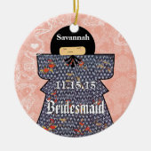 Aziatische Kimono Birdesmaid geeft roze veranderin Keramisch Ornament (Voorkant)