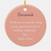 Aziatische Kimono Birdesmaid geeft roze veranderin Keramisch Ornament (Achterkant)