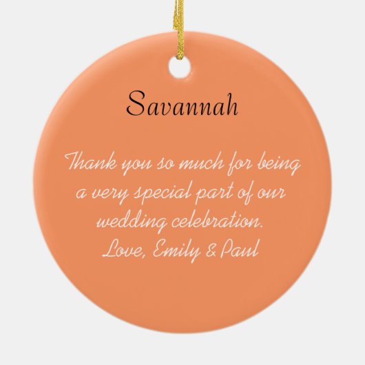 Aziatische Kimono Birdesmaid Gifts Coral Wijziging Keramisch Ornament (Achterkant)