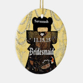 Aziatische Kimono Birdesmaid Gifts Coral Wijziging Keramisch Ornament (Rechts)