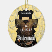 Aziatische Kimono Bruidsmeisje Cadeaus Koraal Kleu Keramisch Ornament (Links)