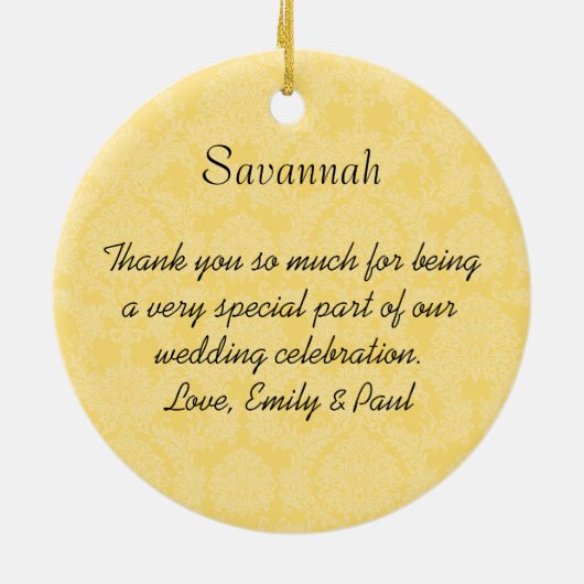 Aziatische Kimono Bruidsmeisje Cadeaus Koraal Kleu Keramisch Ornament (Achterkant)