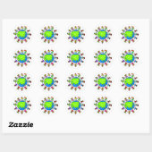 Aziatische Kinderen Ronde Sticker (Vel)
