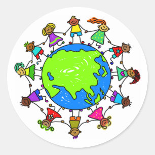 Aziatische Kinderen Ronde Sticker
